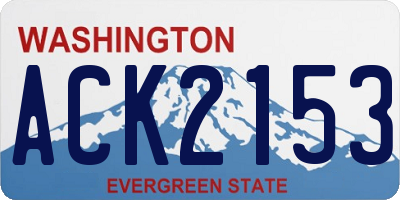 WA license plate ACK2153