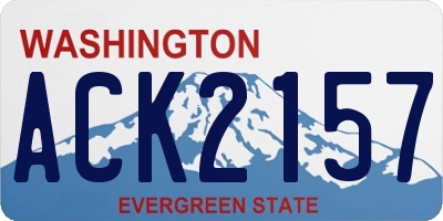 WA license plate ACK2157