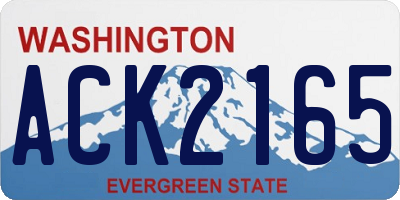WA license plate ACK2165