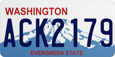 WA license plate ACK2179