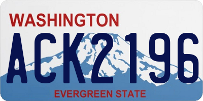 WA license plate ACK2196