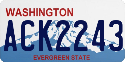 WA license plate ACK2243