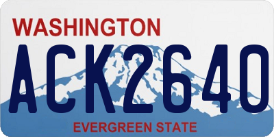 WA license plate ACK2640