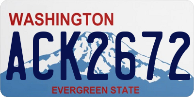 WA license plate ACK2672