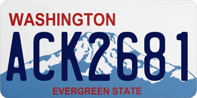 WA license plate ACK2681