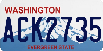 WA license plate ACK2735