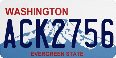 WA license plate ACK2756
