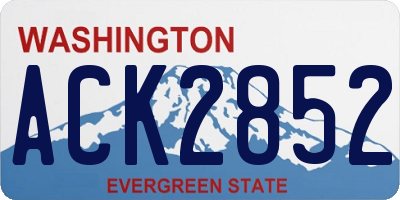 WA license plate ACK2852