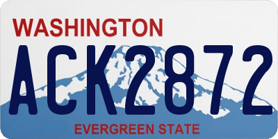 WA license plate ACK2872