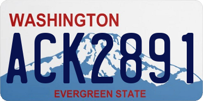 WA license plate ACK2891