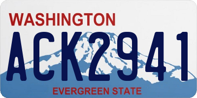 WA license plate ACK2941