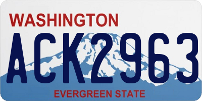 WA license plate ACK2963