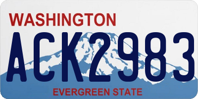 WA license plate ACK2983