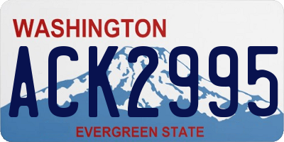 WA license plate ACK2995