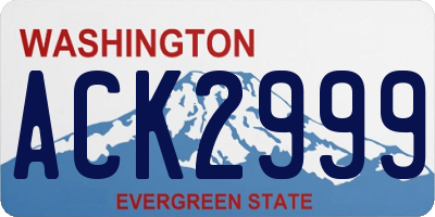 WA license plate ACK2999