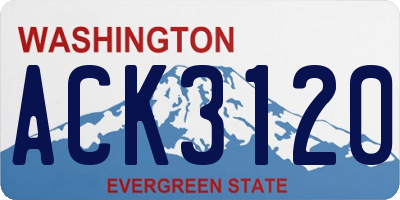 WA license plate ACK3120