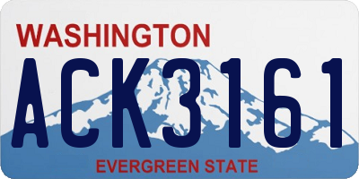 WA license plate ACK3161