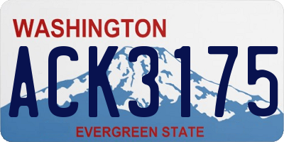 WA license plate ACK3175