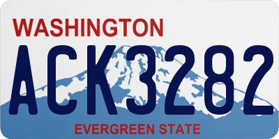 WA license plate ACK3282