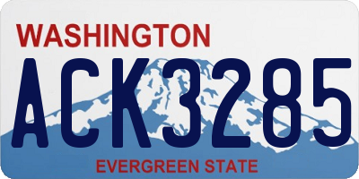 WA license plate ACK3285