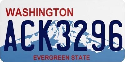WA license plate ACK3296