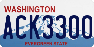 WA license plate ACK3300