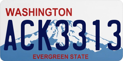 WA license plate ACK3313