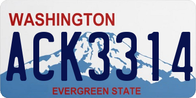 WA license plate ACK3314