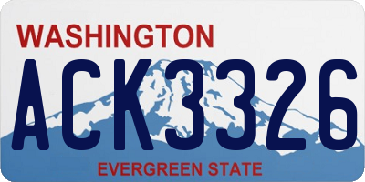 WA license plate ACK3326