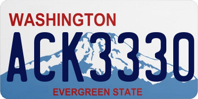 WA license plate ACK3330