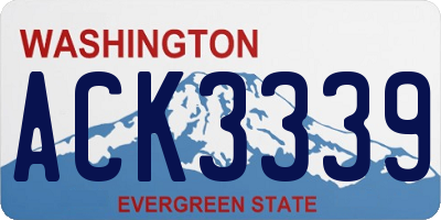 WA license plate ACK3339