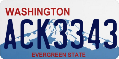 WA license plate ACK3343