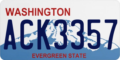 WA license plate ACK3357