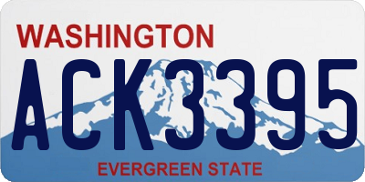 WA license plate ACK3395