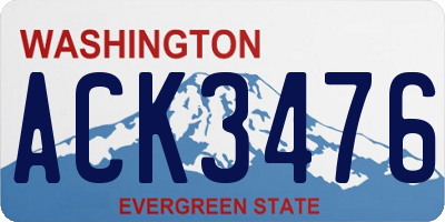 WA license plate ACK3476