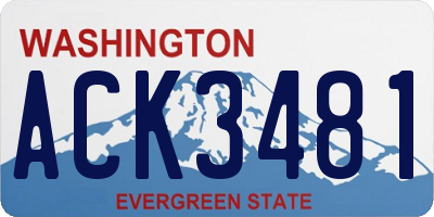 WA license plate ACK3481