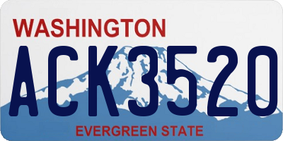 WA license plate ACK3520