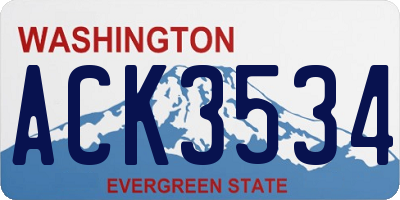 WA license plate ACK3534