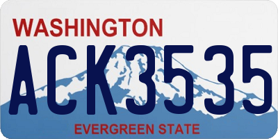 WA license plate ACK3535