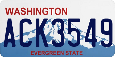 WA license plate ACK3549