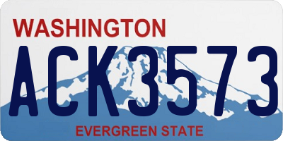WA license plate ACK3573