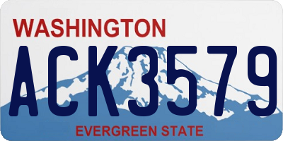 WA license plate ACK3579