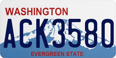 WA license plate ACK3580