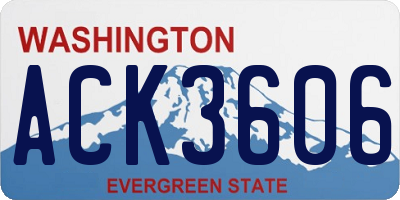 WA license plate ACK3606