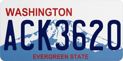 WA license plate ACK3620