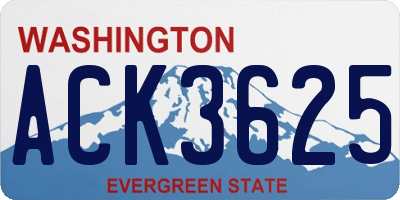 WA license plate ACK3625