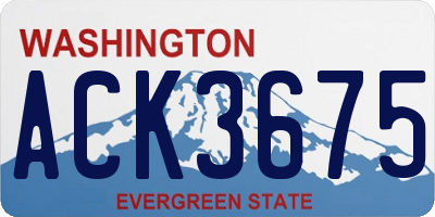 WA license plate ACK3675