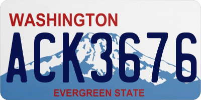 WA license plate ACK3676