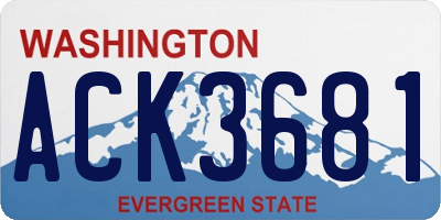WA license plate ACK3681