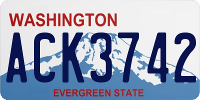 WA license plate ACK3742